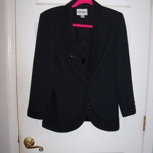 JOHN MAYER OF NORWICH BEADED LAPEL BLAZER 10P